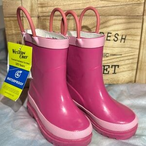 NWT WESTERN CHIEF KIDS BOOTS PINK SZ 5/6
